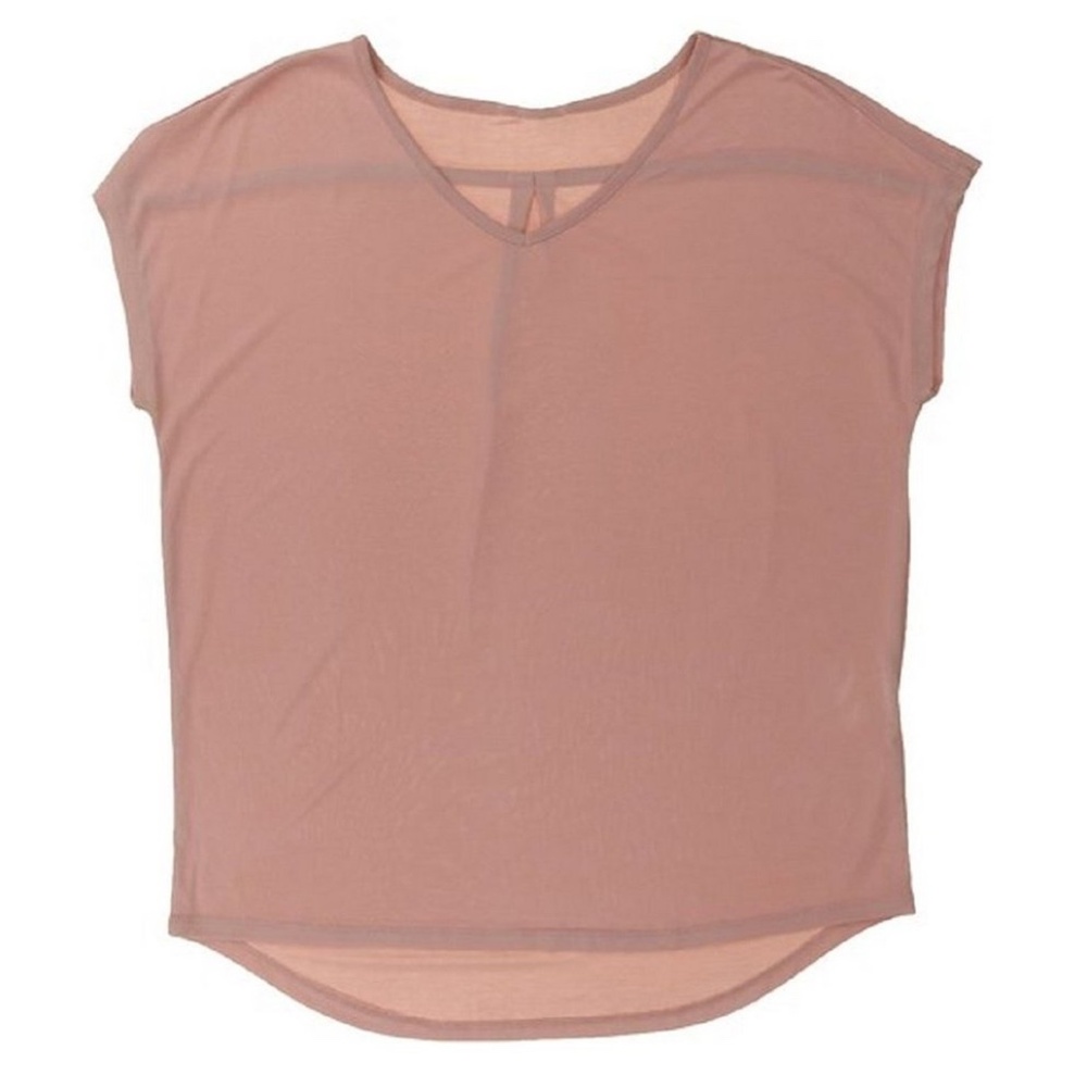 Leo & Nicole V-Neck Short Sleeve Blouse Sandwash Sea Shell